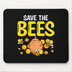 Save The Bees Environmental Protection Earth Day Mouse Mat