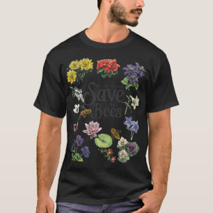 Save The Bees Flowers Honey Bee Decline Clipart T-Shirt