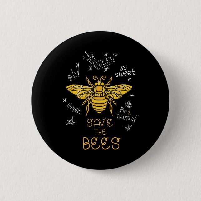 Save The Bees Graffiti Apiary Shirt Bee Beekeeper  6 Cm Round Badge (Front)