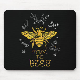 Save The Bees Graffiti Apiary Shirt Bee Beekeeper Mouse Mat