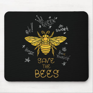 Save The Bees Graffiti Apiary Shirt Bee Beekeeper  Mouse Mat