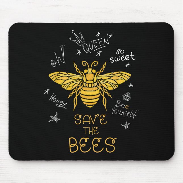 Save The Bees Graffiti Apiary Shirt Bee Beekeeper  Mouse Mat (Front)