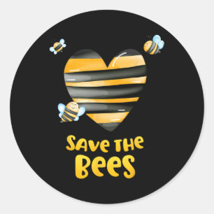 Save The Bees Heart Apiary Shirt Bee Beekeeper Ear Classic Round Sticker
