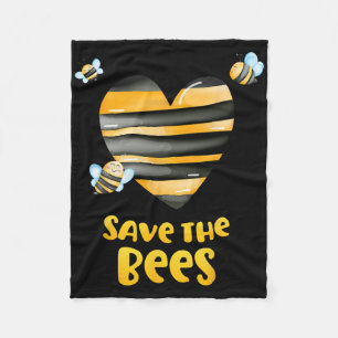 Save The Bees Heart Apiary Shirt Bee Beekeeper Ear Fleece Blanket