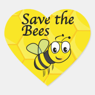 Save the Bees Heart Sticker
