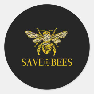 Save The Bees Honeycomb Distress Classic Round Sticker