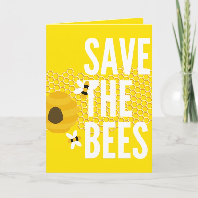 SAve The Bees HONEYCOMB Honey POT Card (Front)