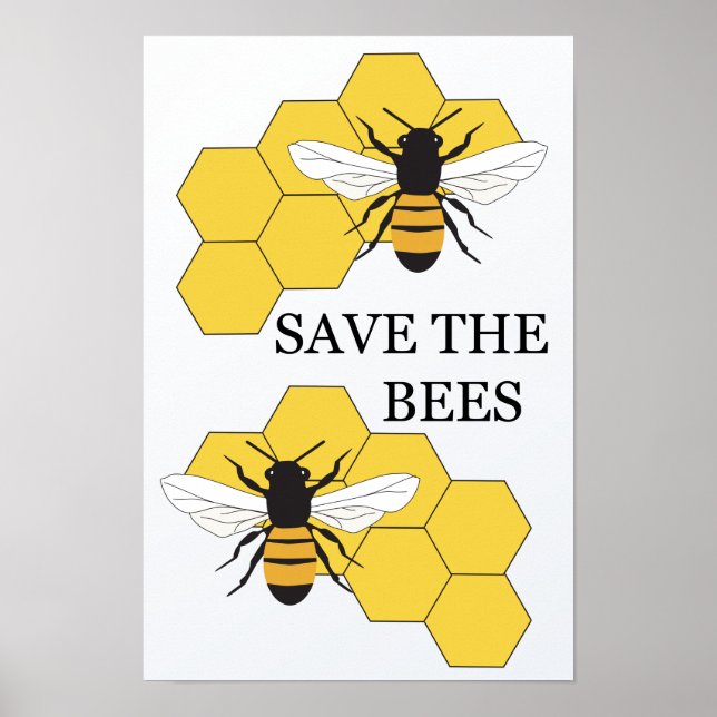 Save the Bees Inspirational Poster (Front)