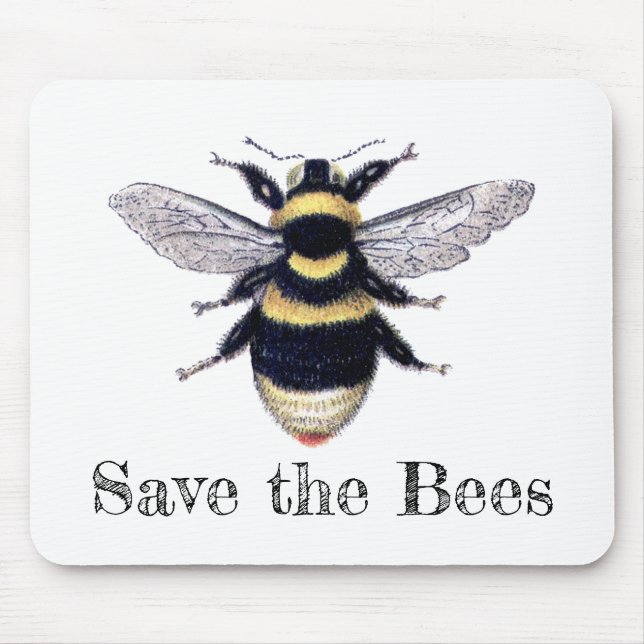 Save the Bees Mouse Mat (Front)