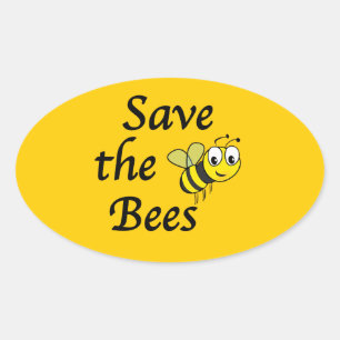 Save the Bees Oval Sticker