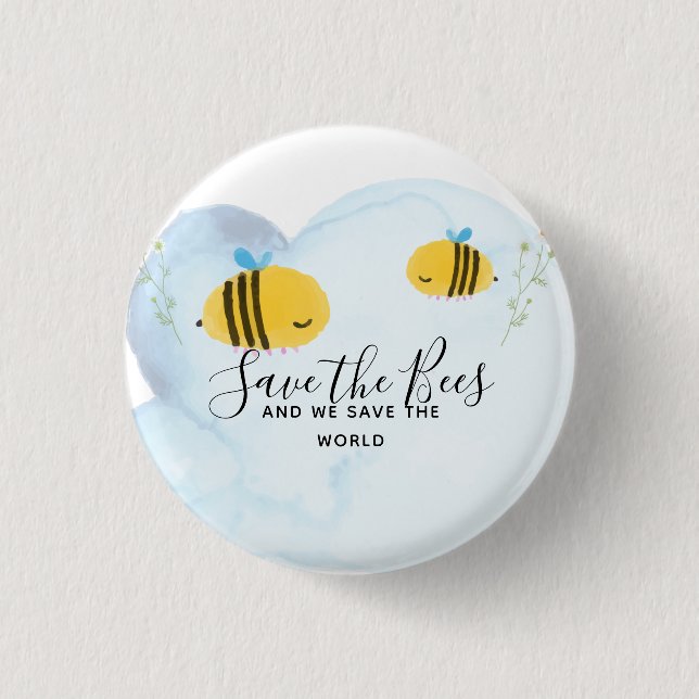 Save The Bees Personalised Quotes Sayings Slogans 3 Cm Round Badge (Front)
