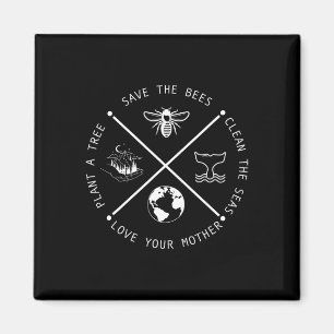 Save The Bees Plant More Trees Earth Day Magnet