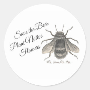 Save the bees plant native flowers sticker