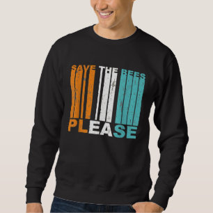 Save The Bees Please Retro Vintage Beekeeper Sweatshirt