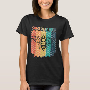 Save The Bees Retro Bee Keeper Apiarist Bee Conser T-Shirt