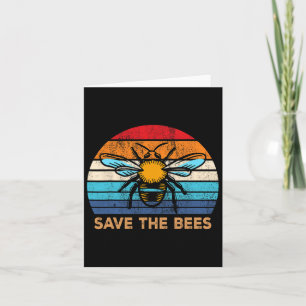 Save The Bees Retro Vintage Climate Change Earth D Card