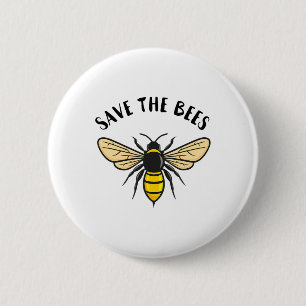 Save The Bees Save Our Planet Beekeeper Honey Eart 6 Cm Round Badge