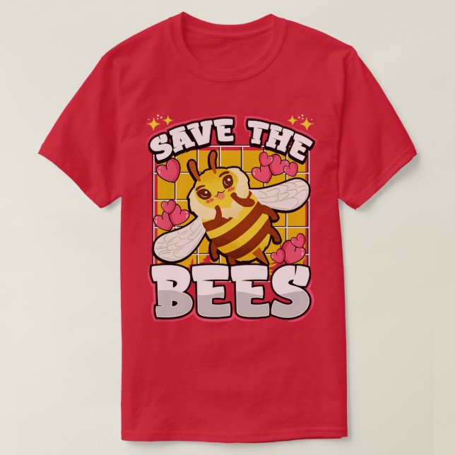 Save The Bees Save The Environment T-Shirt (Design Front)