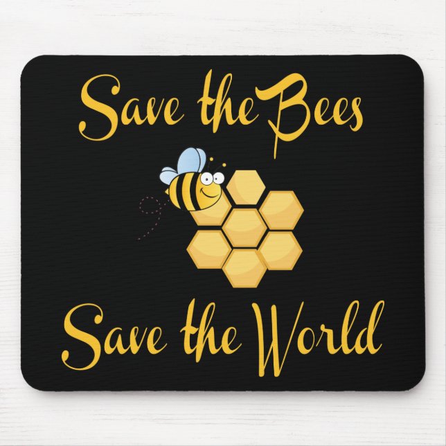 Save the Bees Save the World Mouse Mat (Front)