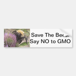 Save The Bees Say No To GMO Bumper Sticker