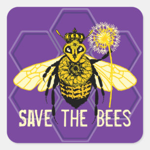 Save the Bees Square Sticker