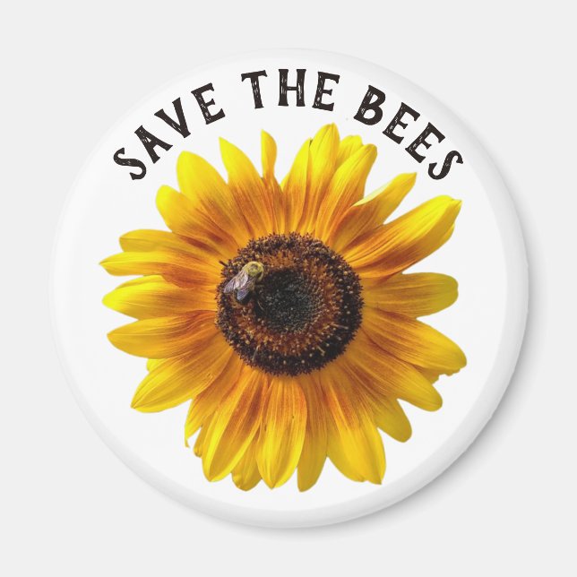 Save the Bees Sunflower Magnet (Front)