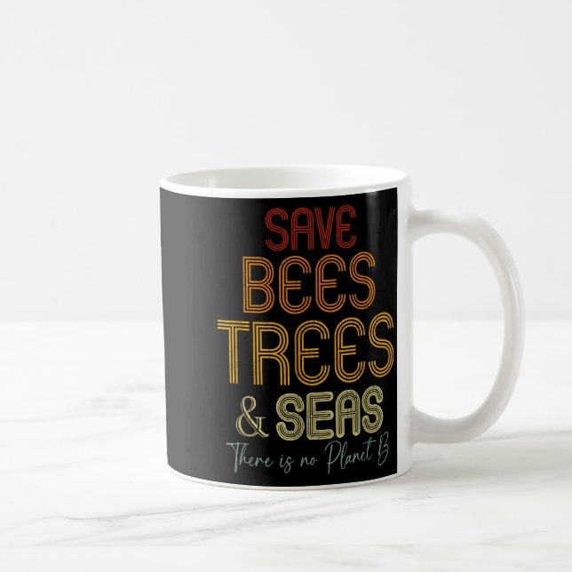 Save The Bees Trees And Seas There Is No Planet B  Coffee Mug (Right)