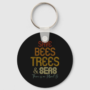 Save The Bees Trees And Seas There Is No Planet B Key Ring
