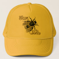 Save the Bees Vintage Fuzzy Bumble Bee Beekeeper