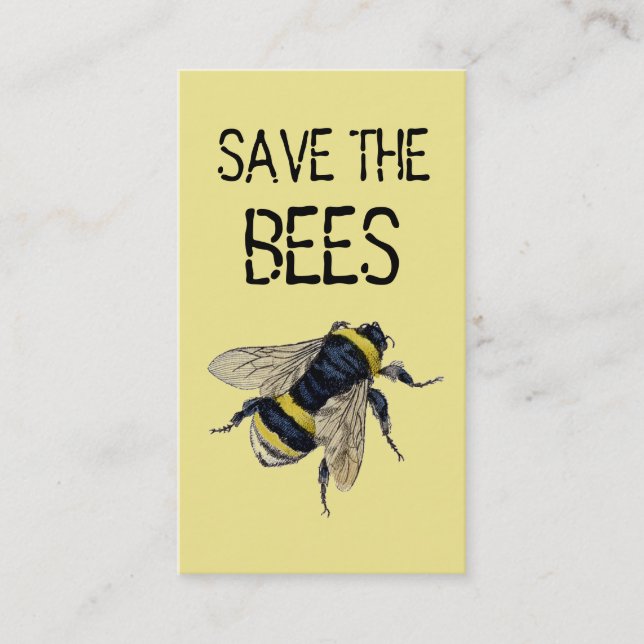 Save the Bees w/Tips on How to Help on Back Business Card (Front)
