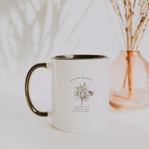 Save the Bees   Watercolor Greenery Monogram Mug