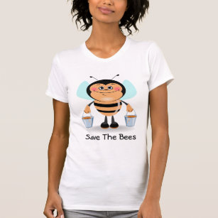 Save The Bees with a Cute Cartoon Bumble Bee Image T-Shirt