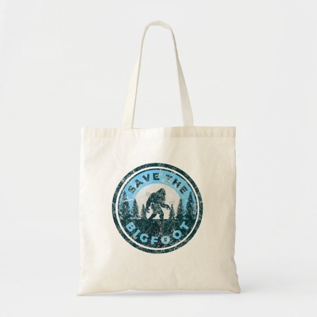 Save the Bigfoot Hunter Cryptozoology Yeti Tote Bag (Front)
