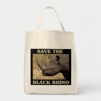 Save the Black Rhino Tote Bag