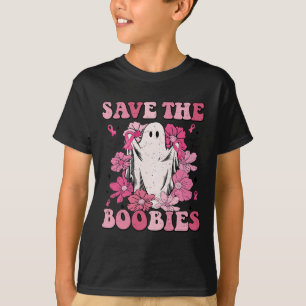 Save The Boo babies Pink Ghost Woman Breast Cancer T-Shirt
