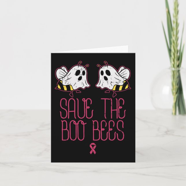 Save The Boo Bees Breast Cancer Awareness Hallowee Card (Front)