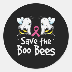 Save The Boo Bees Breast Cancer Awareness Hallowee Classic Round Sticker