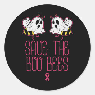 Save The Boo Bees Breast Cancer Awareness Hallowee Classic Round Sticker