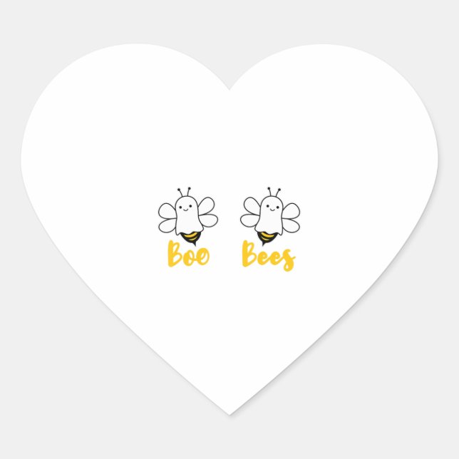 Save The Boo Bees Breast Cancer Awareness Hallowee Heart Sticker (Front)