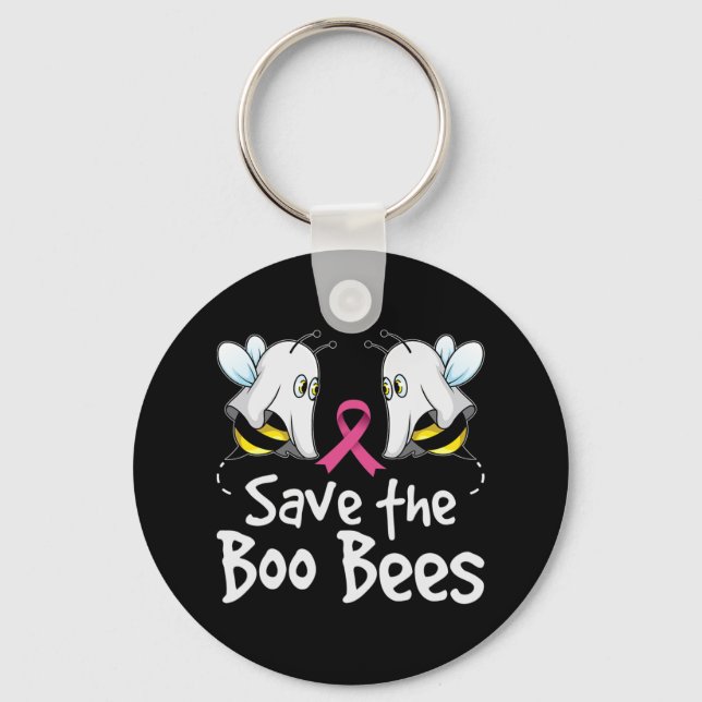 Save The Boo Bees Breast Cancer Awareness Hallowee Key Ring (Front)