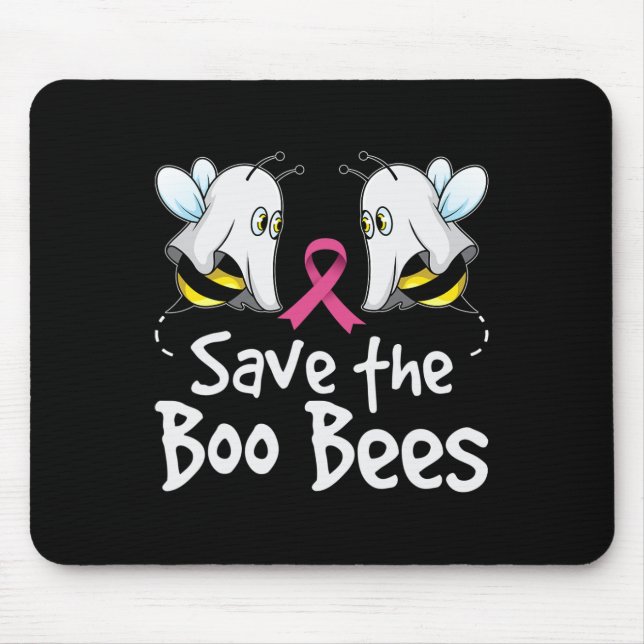 Save The Boo Bees Breast Cancer Awareness Hallowee Mouse Mat (Front)