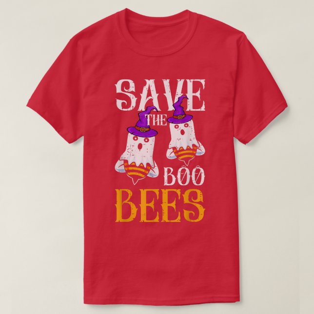 Save The Boo Bees Breast Cancer Awareness Hallowee T-Shirt (Design Front)
