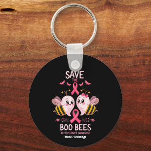 Save The Boo Bees Breast Cancer Women Halloween Key Ring