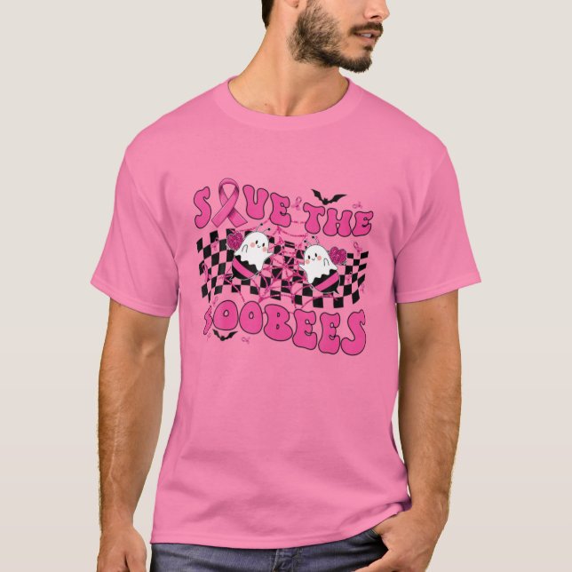Save The Boo Bees Funny Breast Cancer Halloween Gr T-Shirt (Front)