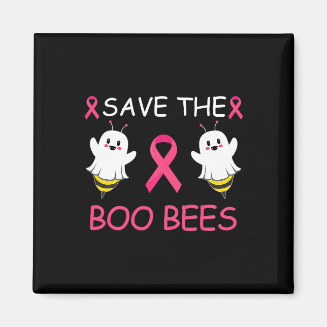 Save The Boo Bees Halloween Fun Breast Cancer Awar Magnet (Front)