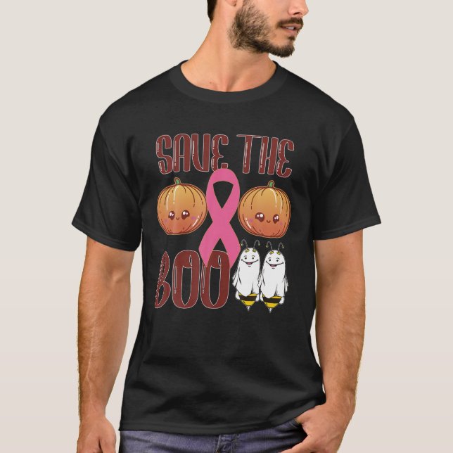 Save The Boo Bees Halloween Funny Breast Cancer Aw T-Shirt (Front)