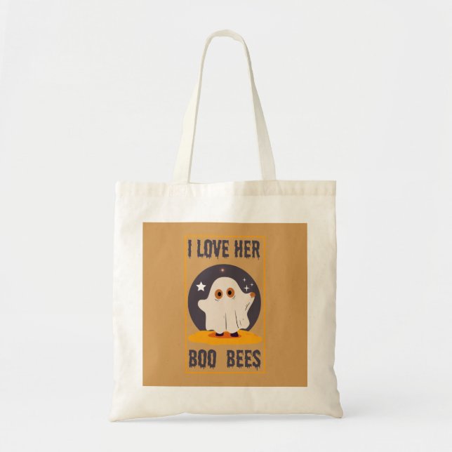 Save The boo bees - i love her boo bees Halloween Tote Bag (Front)