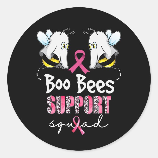 Save The Boo Bees Support Squad Breast Cancer Awar Classic Round Sticker (Front)
