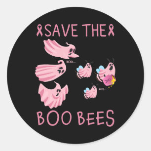 Save The Boo Bees Vintage Breast Cancer Awareness  Classic Round Sticker
