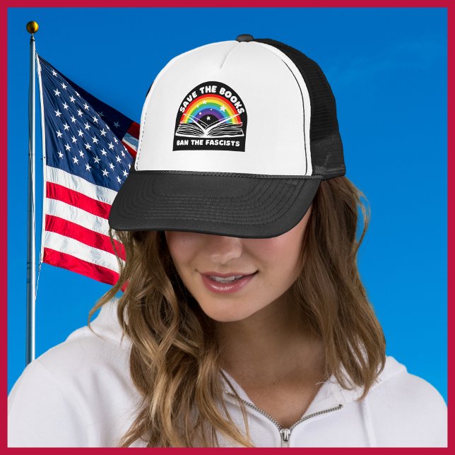 Save the Books Ban the Fascists Anti-Censorship Trucker Hat (Creator Uploaded)